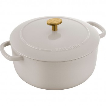 Ballarini Bellamonte Round Cast Iron Pot - 3 ltr, Ivory