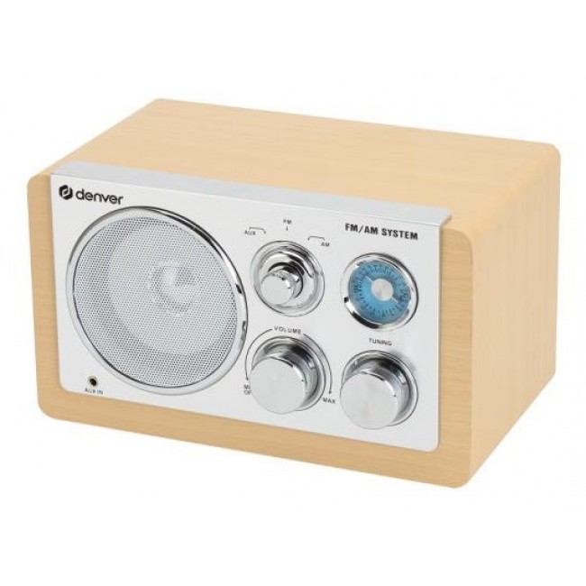 Denver TR-63LW radio Personal Analog Bamboo, Silver Denver TR-63LW radio Personal Analog Bamboo, Silver