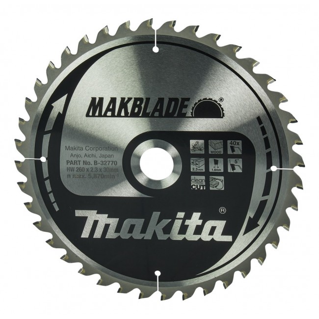 Makita MakBlade circular saw blade 26 cm 1 pc(s) Makita MakBlade circular saw blade 26 cm 1 pc(s)