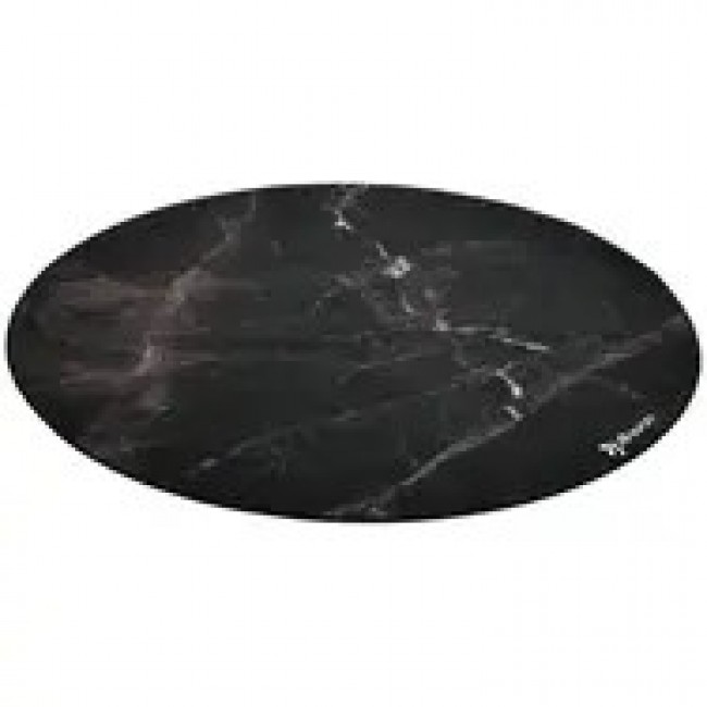 Arozzi Zona Round Floor Pad Black, Marble colour Microfibre, Rubber