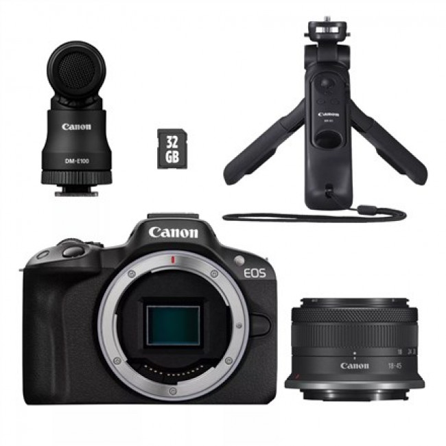 Canon EOS R50, Black + RF-S 18-45mm F4.5-6.3 IS STM Kit