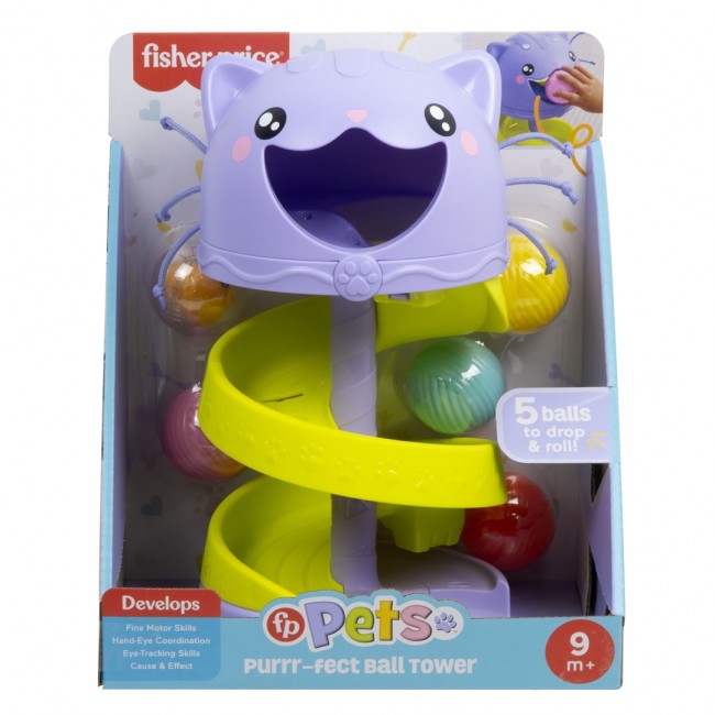 Fisher-Price FP Pets Purrr-fect Ball Tower Developmental Toy for Babies & Toddlers