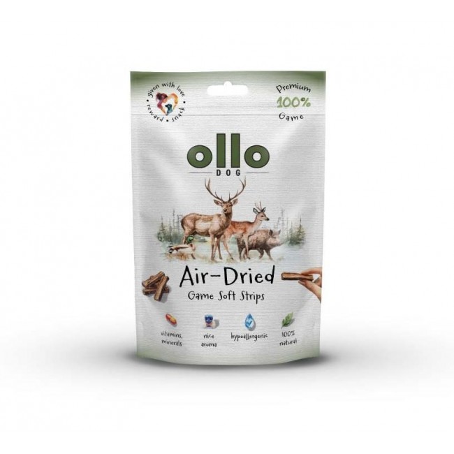 OLLO Air-Dried Game strips - dog treat - 80g
