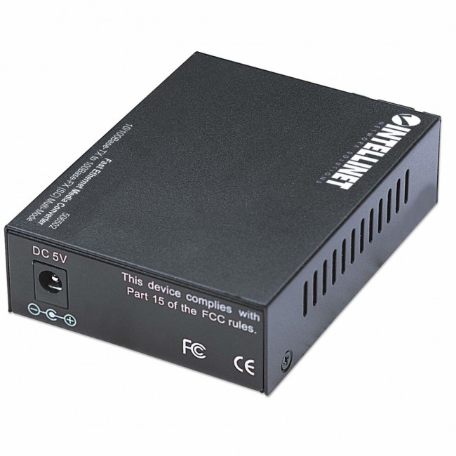 Intellinet Fast Ethernet Media Converter, 10/100Base-Tx to 100Base-Fx (SC) Multi-Mode, 2 km (1.24 mi)