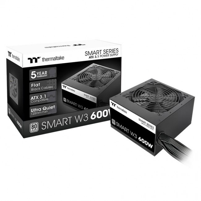 Thermaltake Smart W3 power supply unit 600 W 24-pin ATX ATX Black Thermaltake Smart W3 power supply unit 600 W 24-pin ATX ATX Black