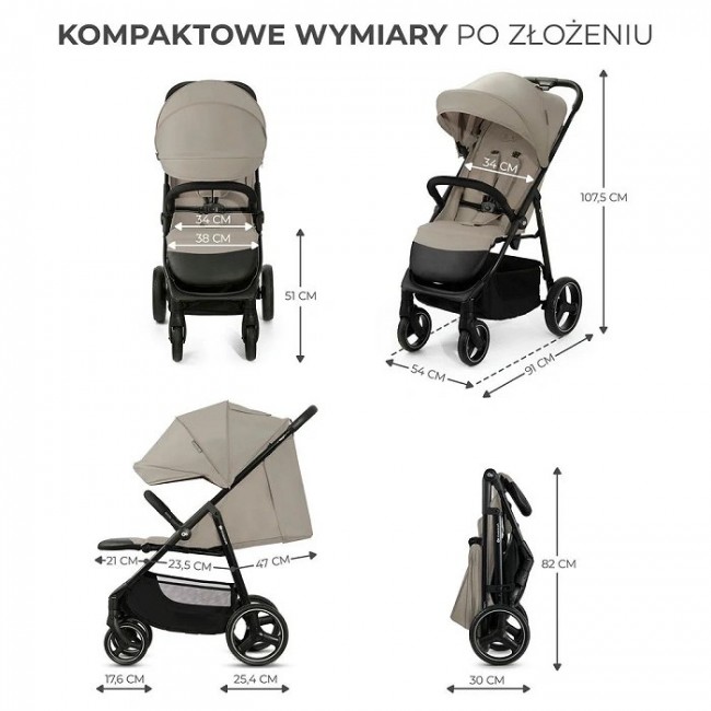 Kinderkraft pram TRIG 3 STONE BEIGE Beige Kinderkraft pram TRIG 3 STONE BEIGE Beige