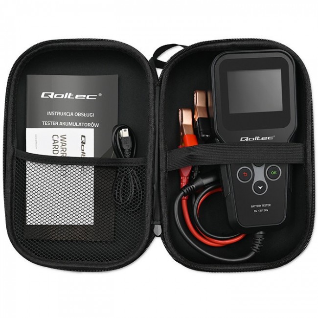 Qoltec Digital 3-in-1 Battery Tester with LCD | Polish Menu | 6V | 12V | 24V | 10Ah-200Ah Qoltec Digital 3-in-1 Battery Tester with LCD | Polish Menu | 6V | 12V | 24V | 10Ah-200Ah