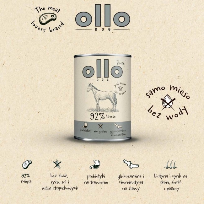 OLLO Pure Horse - wet dog food - 400g