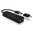 ICY BOX IB-HUB1419-LAN USB 3.2 Gen 1 (3.1 Gen 1) Type-A Black