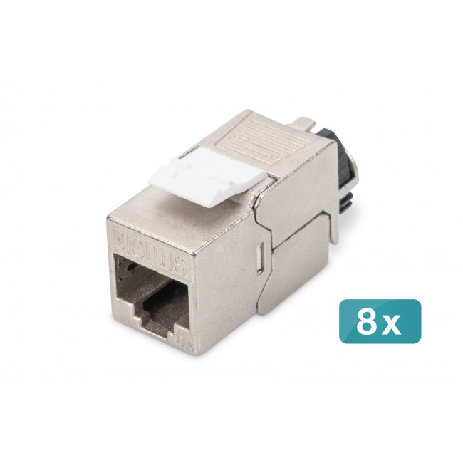 Digitus CAT 6A Keystone module, shielded with intelligent cable manager - 8 pcs.