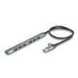 DeLOCK 4 Port Slim USB Hub with USB Type-C or USB Type-A to 3 x USB 5 Gbps USB Type-C + 1 x USB 5 Gbps Type-A
