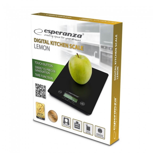 Esperanza EKS002K Electronic kitchen scale Black Tabletop Rectangle