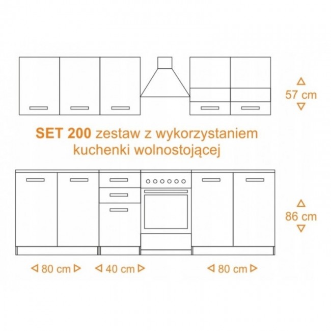 Topeshop KUCHNIA SET 200 BIEL kitchen/dining room furniture set Topeshop KUCHNIA SET 200 BIEL kitchen/dining room furniture set