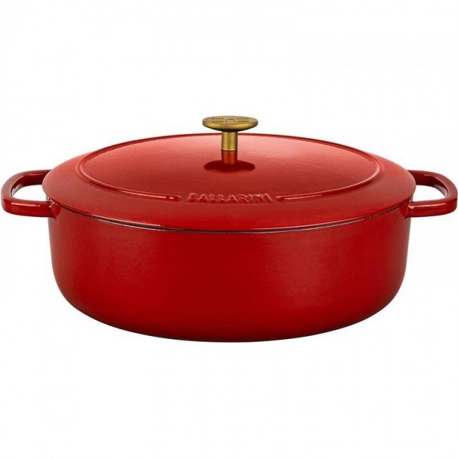 BALLARINI BELLAMONTE OVAL CAST IRON POT 75003-566-0 - 5.5 LTR RED