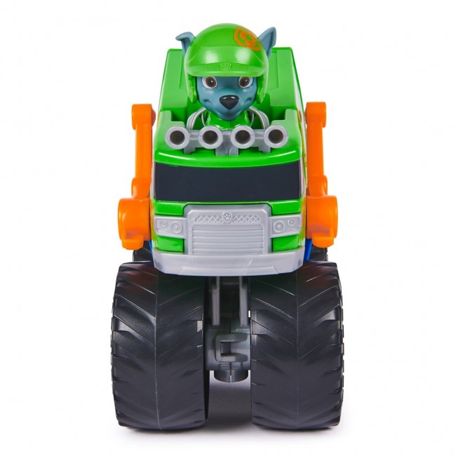 PAW Patrol : Rescue Wheels Rocky s Recycle Truck, Toy Truck with Projectile Launcher and Collectible Action Figure, Kids Toys for Boys & Girls Ages 3+