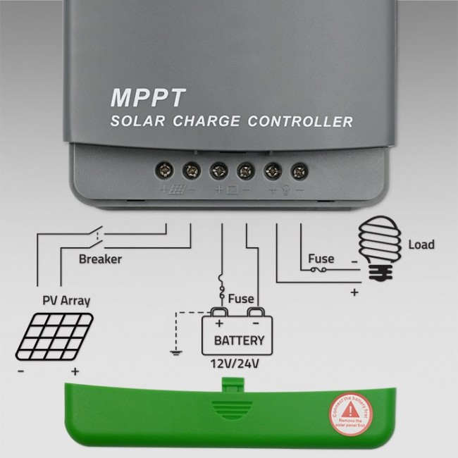 Qoltec Solar MPPT Charge Controller with Temperature Sensor 20A |12V/24V | LCD | 2 x USB Qoltec Solar MPPT Charge Controller with Temperature Sensor 20A |12V/24V | LCD | 2 x USB
