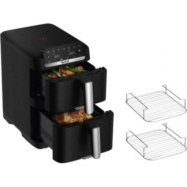 Tefal Easy Fry EY7568 Double 10 L Stand-alone 2700 W Hot air fryer Black