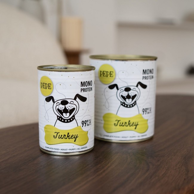 PAKA ZWIERZAKA PEPE Turkey mono - wet dog food - 800g