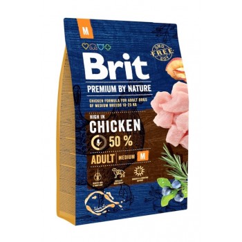 BRIT Premium by Nature Adult M Chicken - dry dog food - 3 kg