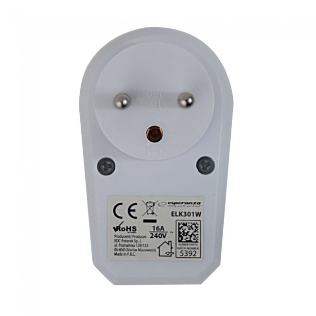Esperanza ELK301W Electrical Splitter 1 socket Switch White Esperanza ELK301W Electrical Splitter 1 socket Switch White