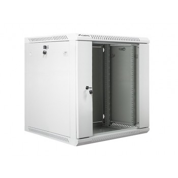Lanberg wall-mounted installation rack cabinet 19'' 12U 600x600mm gray (glass door)