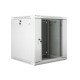 Lanberg wall-mounted installation rack cabinet 19'' 12U 600x600mm gray (glass door)