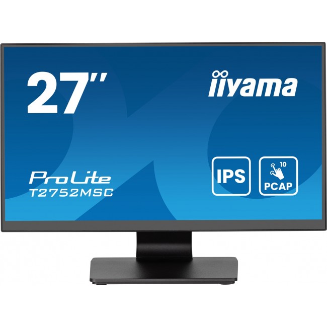 iiyama ProLite 27 Optical Bonded PCAP 10pt touchscreen monitor with IPS panel technology, edge-to-edge glass design and Anti-Glare coating