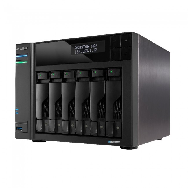 Asustor LOCKERSTOR 6 NAS Desktop Intel Celeron N5105 8 GB DDR4 HDD ADM Black