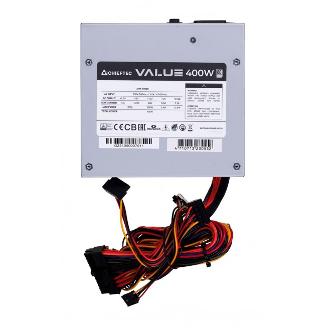 Chieftec Value APB-400B8 power supply unit 400 W 20+4 pin ATX PS/2 Silver Chieftec Value APB-400B8 power supply unit 400 W 20+4 pin ATX PS/2 Silver