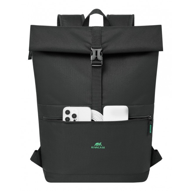 Rivacase Gremio backpack City backpack Black Polyester, Recycled polyethylene terephthalate (rPET)