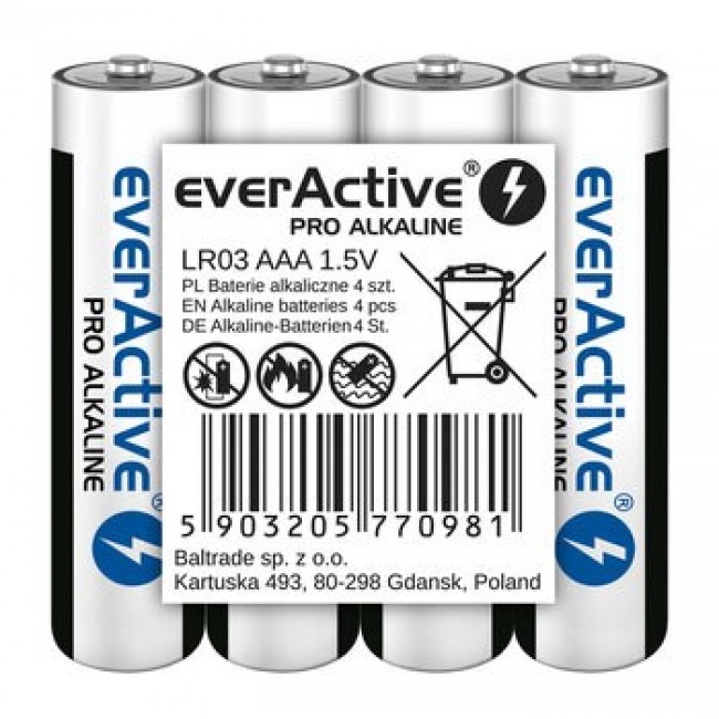 Alkaline batteries AAA / LR03 everActive Pro 4 pcs