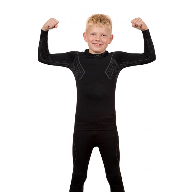 Alpinus Active Set Thermal Underwear for Kids Black-Grey GT43204 110-116 Alpinus Active Set Thermal Underwear for Kids Black-Grey GT43204 110-116