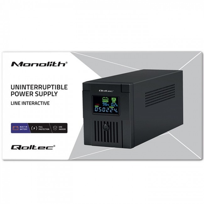 Qoltec 53770 uninterruptible power supply (UPS) Line-Interactive 1.5 kVA 900 W 2 AC outlet(s) Qoltec 53770 uninterruptible power supply (UPS) Line-Interactive 1.5 kVA 900 W 2 AC outlet(s)