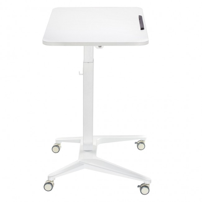 Maclean MC-453 W Mobile Laptop Desk with Pneumatic Height Adjustment, Laptop Table with Wheels, 80 x 52 cm, Max. 8 kg, Height Adjustable Max. 109 cm (White) Maclean MC-453 W Mobile Laptop Desk with Pneumatic Height Adjustment, Laptop Table with Wheels, 80 x 52 cm, Max. 8 kg, Height Adjustable Max. 109 cm (White)