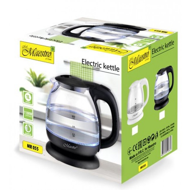 MAESTRO MR-055 electric kettle 1 L 1100 W (MR-055-WHITE) White MAESTRO MR-055 electric kettle 1 L 1100 W (MR-055-WHITE) White