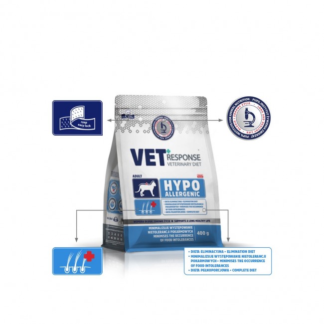 VET RESPONSE Hypoallergenic - dry cat food - 400g VET RESPONSE Hypoallergenic - dry cat food - 400g