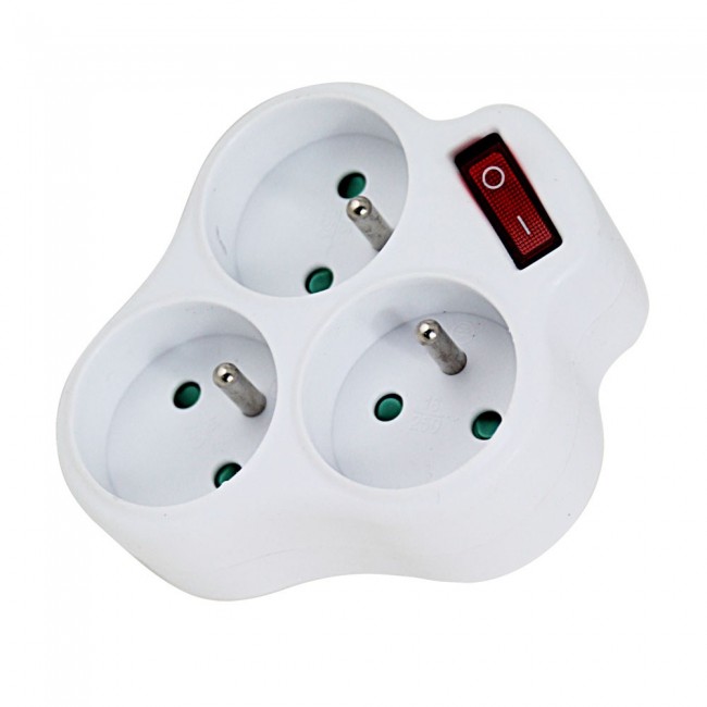 Esperanza ELK304W Electrical Splitter 3 sockets switch White