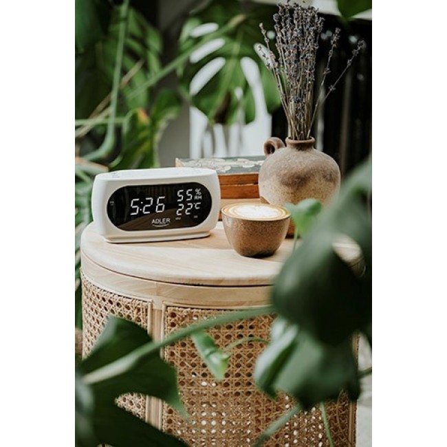 Adler AD 1186W alarm clock Digital alarm clock Black, White