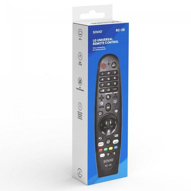 Universal / replacement remote control for LG TV SMART TV SAVIO RC-28 Universal / replacement remote control for LG TV SMART TV SAVIO RC-28