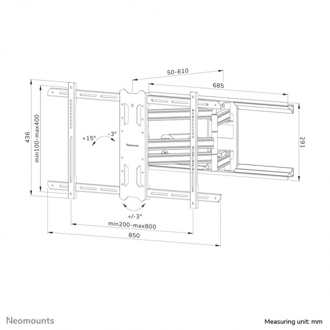 Neomounts WL40S-850BL18 TV mount wall 43-86