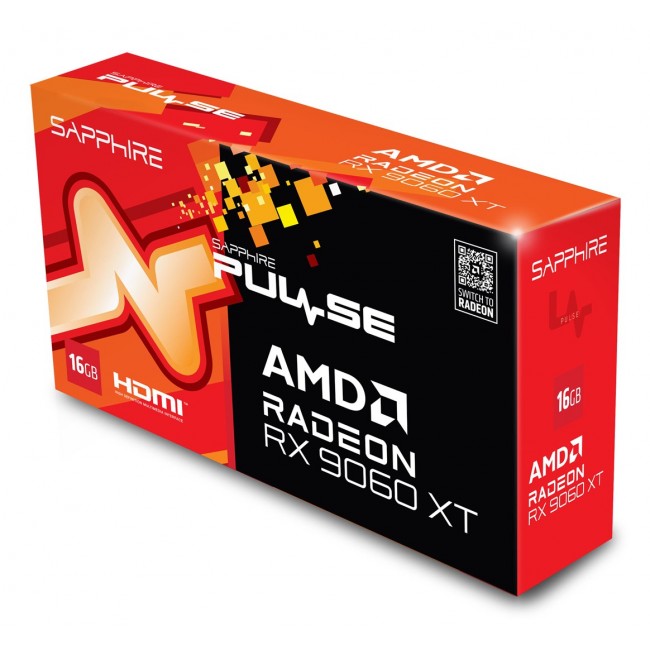 Sapphire PULSE AMD Radeon RX 9060 XT 16GB GPU GDDR6 Sapphire PULSE AMD Radeon RX 9060 XT 16GB GPU GDDR6