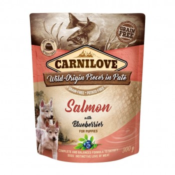 CARNILOVE Dog Pouch Salmon & blueberries Puppies - wet dog food - 300g