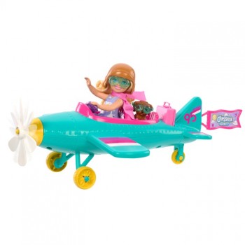 Barbie Chelsea Doll You Can Be A Pilot With Airplane And Dog HTK38 MATTEL