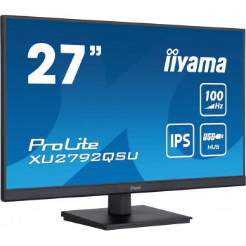 iiyama ProLite 27 QHD IPS technology panel with USB hub and 100Hz refresh rate