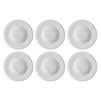 Set of 6 Bosco soup plates - White, 23 cm