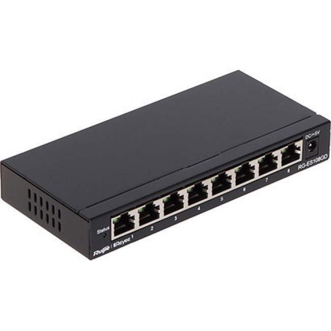 Ruijie Networks RG-ES108GD network switch Unmanaged Gigabit Ethernet (10/100/1000) Black