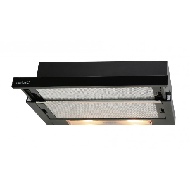 CATA | Hood | TF 2003 600 GBK | Energy efficiency class C | Telescopic | Width 60 cm | 390 m3/h | Mechanical control | Black Glass | LED
