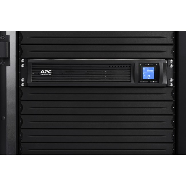 APC Smart-UPS C, Line Interactive, 1000VA, Rackmount 2U, 230V, 4x IEC C13 outlets, SmartConnect port, USB and Serial communication, AVR, Graphic LCD