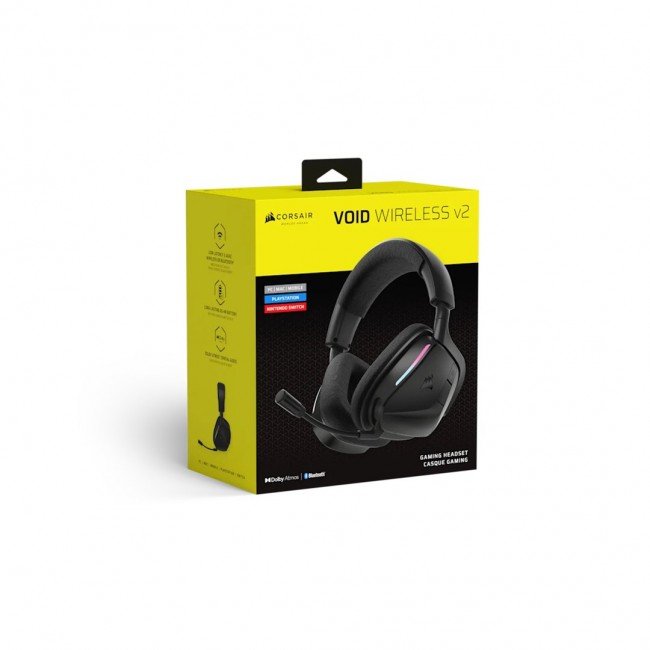 Corsair VOID WIRELESS v2 Headset Wired & Wireless Head-band Gaming USB Type-C Bluetooth Black