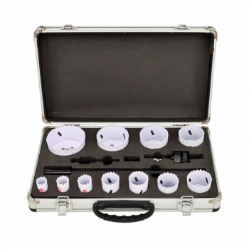 AWTOOLS OTWORNICE BIMETALOWE KPL. 19-76mm 15 elem. BLACK LINE WALIZKA METALOWA